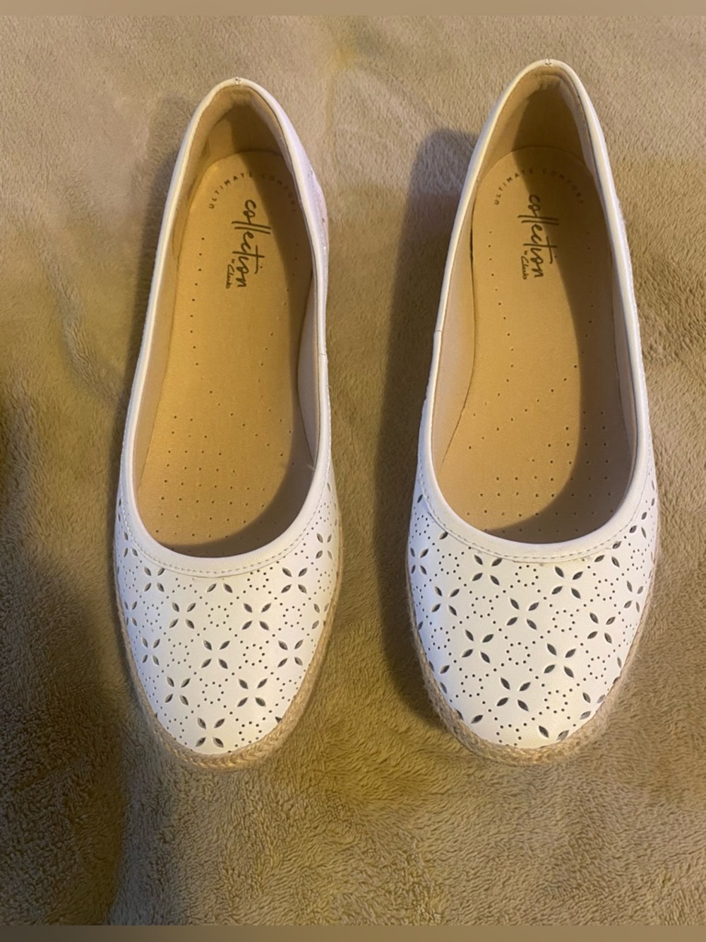 Collection by Clarks white espadrille Flats